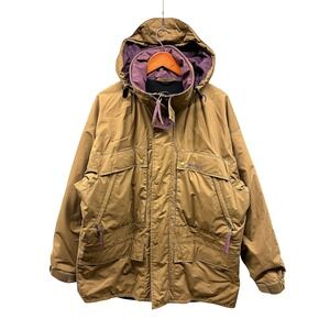 Timberland Weathergear Parka Jacket Vintage Hooded Mens L Brown Purple Outdoor